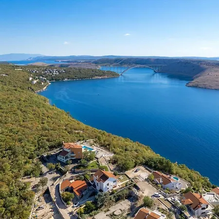 Luxury Ostro With Pool & Krk Bridge View Вилла