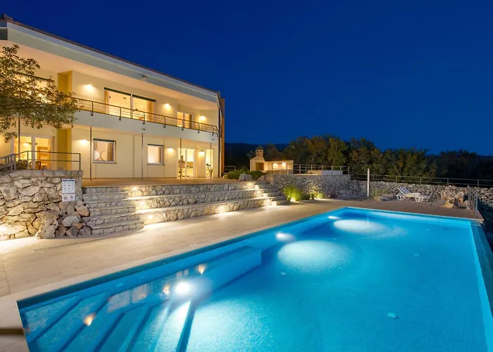 Vila Luxury Ostro With Pool & Krk Bridge View *
